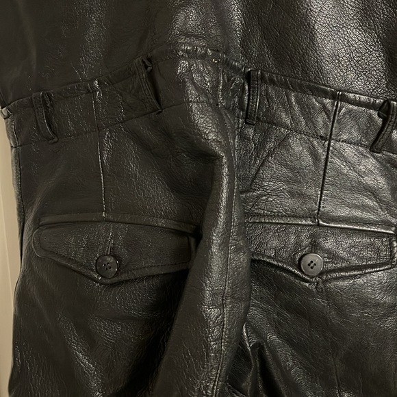 Black leather overalls - Picture 4 of 6